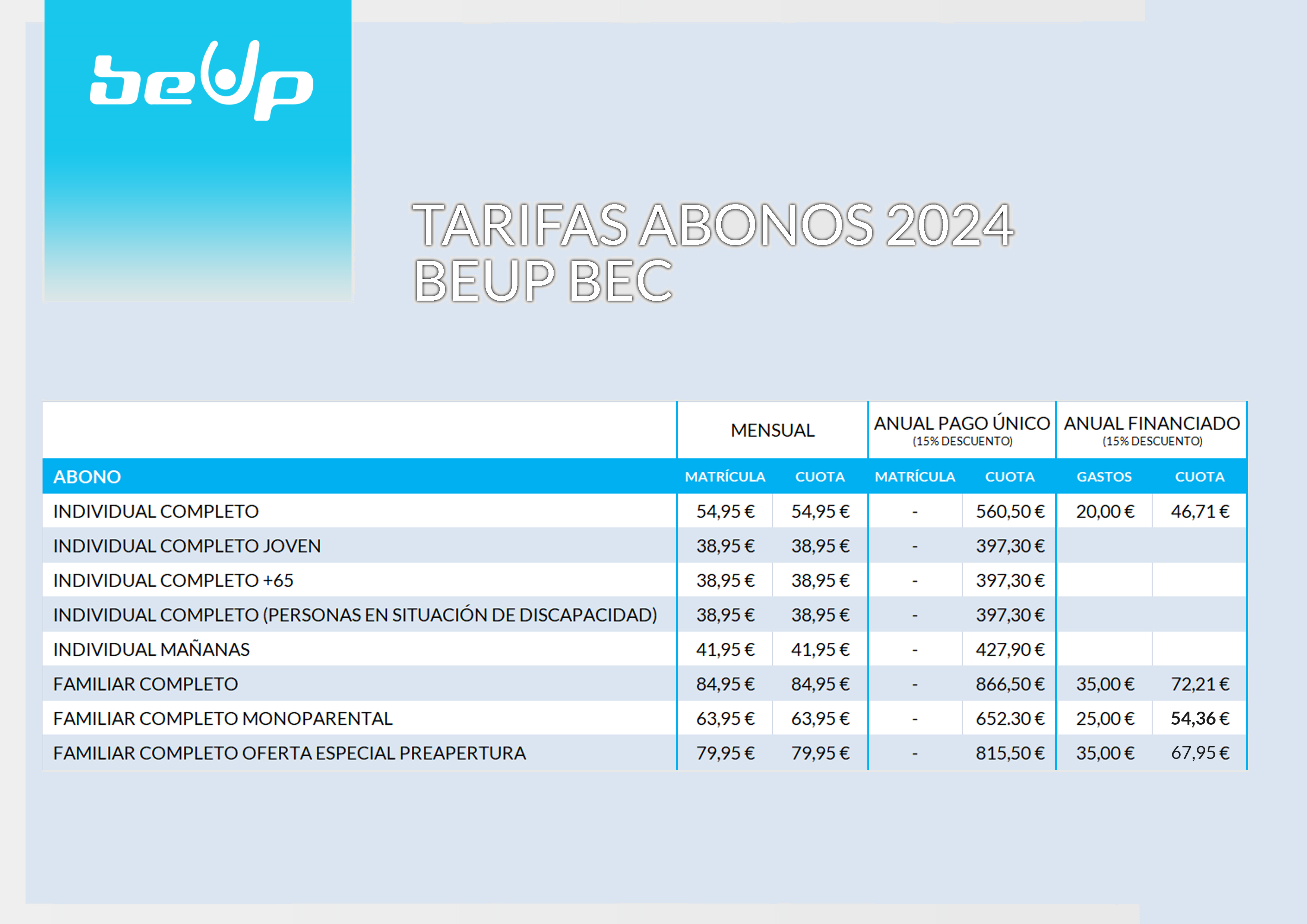 Actualización de tarifa 2024  